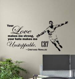 Cristiano Ronaldo Wall Decal Vinyl Sticker Quotes Soccer Poster Sport Football Player Gift Children Gym Decor Playroom Art 8-76 - thumbnail 1