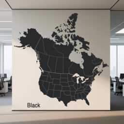Usa & Canada Map Vinyl Wall Decal - North America Sticker Modern Office Decor Travel Art Removable Gift D140 - thumbnail 3