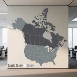 Usa & Canada Map Vinyl Wall Decal - North America Sticker Modern Office Decor Travel Art Removable Gift D140