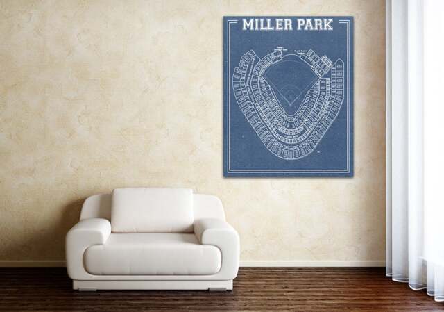 Miller Park Seating Chart Print Milwaukee Brewers Vintage Mlb Wall Art - image 1