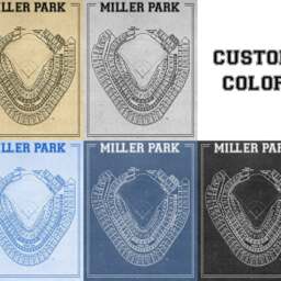 Miller Park Seating Chart Print Milwaukee Brewers Vintage Mlb Wall Art - thumbnail 3