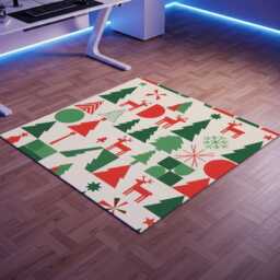 Christmas Rug Xmas Carpet For Holiday Special Gift Nonslip Washable Mat - thumbnail 3