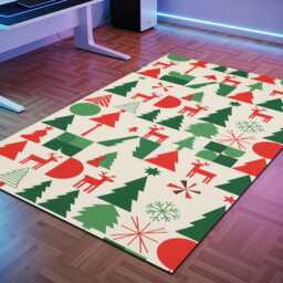 Christmas Rug Xmas Carpet For Holiday Special Gift Nonslip Washable Mat - thumbnail 1