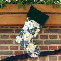 Personalised Christmas Stocking Handmade Patchwork Design, Made With Liberty Fabrics - thumbnail 3
