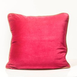 Red Plaid Velvet Pillow Cover, Geometric Accent - thumbnail 2
