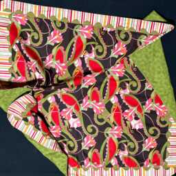 Baby Blanket, 40 X 35, 100% Cotton, Light Weight, 2 Layers, Striped Boreder With Rickrack, Double Sided Baby Gift, Unisex Green Red - thumbnail 4