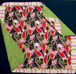 Baby Blanket, 40 X 35, 100% Cotton, Light Weight, 2 Layers, Striped Boreder With Rickrack, Double Sided Baby Gift, Unisex Green Red