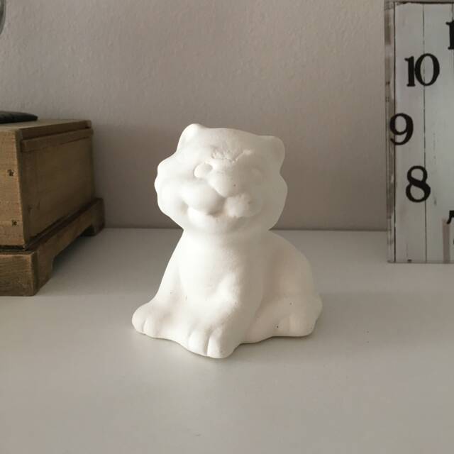 Ceramic Lion, Ready To Paint, Bisque, Wildlife, Baby Wild Animal, Lion Miniature, Unpainted Figurine, Toys - image 1