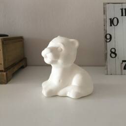 Ceramic Lion, Ready To Paint, Bisque, Wildlife, Baby Wild Animal, Lion Miniature, Unpainted Figurine, Toys - thumbnail 2