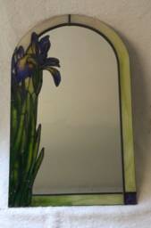 Art Nouveau Inspired Iris Design Mirror. 30 X 50 cm in An Arch - thumbnail 1