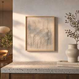 Framed Wool Tapestry Set - Japandi Boho Wall Art - thumbnail 3