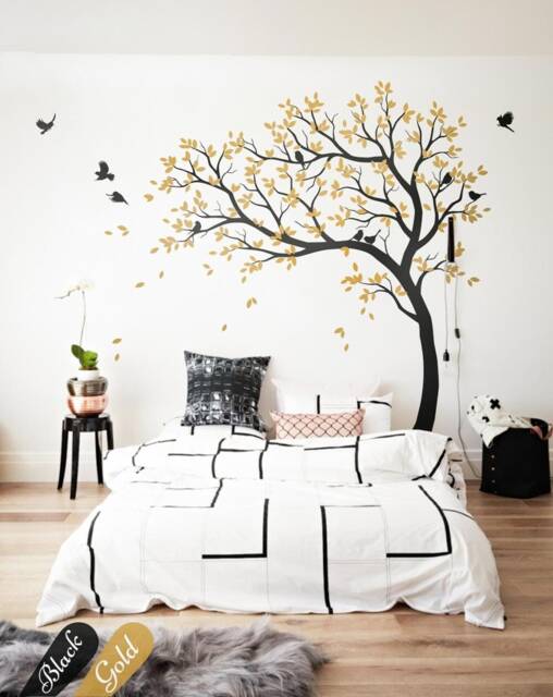 Wall Decal Large Tree Decals Huge Tree Decal Nursery With Birds White Tattoos Mural Removable Vinyl Wall Sticker 032 - image 1