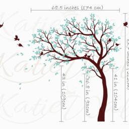 Wall Decal Large Tree Decals Huge Tree Decal Nursery With Birds White Tattoos Mural Removable Vinyl Wall Sticker 032 - thumbnail 2