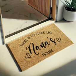 There's No Place Like Home Custom Doormat, Personalized Gift For Grandparent, Welcome Rug Grandparents, Christmas Nana - thumbnail 2