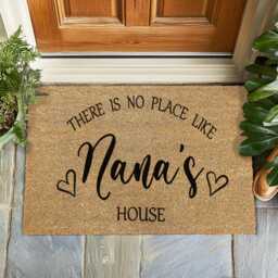 There's No Place Like Home Custom Doormat, Personalized Gift For Grandparent, Welcome Rug Grandparents, Christmas Nana - thumbnail 1