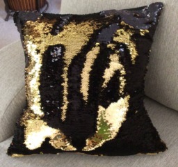 Mermaid Pillow, Reversible Pillow Cover, Throw Home Decor, Accent Decorative Gift, Teens, Furnishing, Black - thumbnail 1