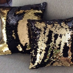 Mermaid Pillow, Reversible Pillow Cover, Throw Home Decor, Accent Decorative Gift, Teens, Furnishing, Black - thumbnail 3