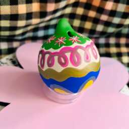 Colourful Hand Painted Ceramic Christmas Bauble - thumbnail 2
