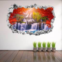 Waterfall Trees Wall Decal Sticker Mural Poster Print Art Home Bedroom Office Decor Kr44 - thumbnail 2
