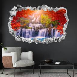 Waterfall Trees Wall Decal Sticker Mural Poster Print Art Home Bedroom Office Decor Kr44 - thumbnail 3