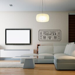 Personalized Family Movie Theater Ticket Vinyl Wall Decal - thumbnail 2