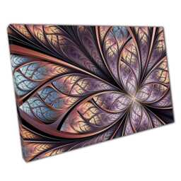 Bohemian Floral Abstract Canvas Print Dark Blue, Purple & Gold Wall Art For Home Office Decor - thumbnail 1
