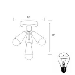 Cronus Modern 4 Cone Light Mid Century Semi Flush - thumbnail 4