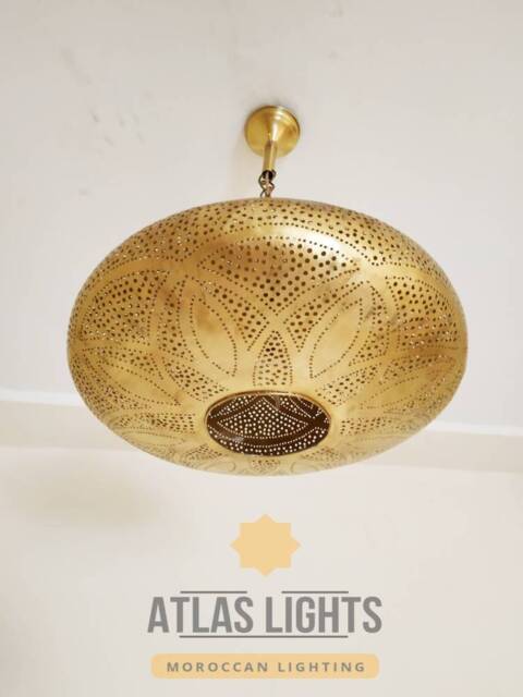 Pendant Light - Moroccan Lamp Lampshades Handmade Engraved Brass Lamps New Home Decor Lighting - image 1