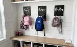 Personalized Wooden Name Hooks, Backpack Mudroom Towel Hooks