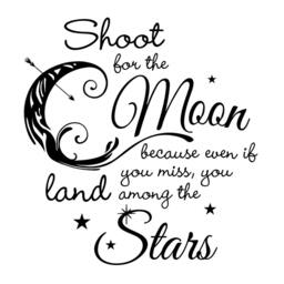 Moon & Stars Quote Vinyl Wall Decal, Nursery Art - thumbnail 3