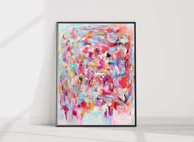 Canvas Wall Art, Gicl??e Prints, Abstract Pink, Art Print, Decor, Home Gift, Artwork, Art Lucky Me - image 1