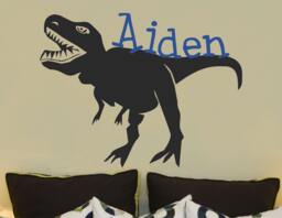 Large Dinosaur Decal T-Rex Name Wall Kids Teen & Nursery Decor Decal ~ Trex - thumbnail 1