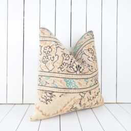 Vintage Turkish Kilim Pillow Cover, Handmade Ethnic Home Decor - 20x20 Inch - thumbnail 3