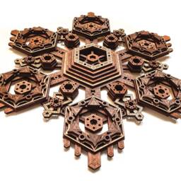 Hexagon Mandala Multilayer Laser Cut Wood Sculpture Sacred Geometry Visionary Art - thumbnail 2