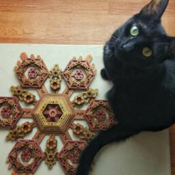 Hexagon Mandala Multilayer Laser Cut Wood Sculpture Sacred Geometry Visionary Art - thumbnail 4