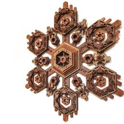 Hexagon Mandala Multilayer Laser Cut Wood Sculpture Sacred Geometry Visionary Art - thumbnail 3