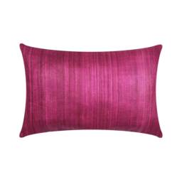 Handmade Plum Tussar Silk Lumbar Pillow Cover - Magenta Cushion