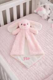 Personalised Baby Comforter Blankie, Cubbies Pink Bunny Lovie , Personalized Embroidered Gift