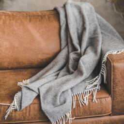 100% Natural Wool Blanket Extra Quality Throw With Fringes - 140 X 200 cm - thumbnail 3