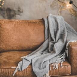 100% Natural Wool Blanket Extra Quality Throw With Fringes - 140 X 200 cm - thumbnail 2