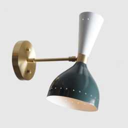 Mid Century Style Brass Wall Lamp Handmade Double Light Articulated Sconce - thumbnail 1