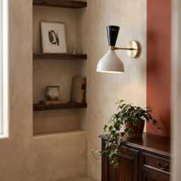 Mid Century Style Brass Wall Lamp Handmade Double Light Articulated Sconce - thumbnail 3