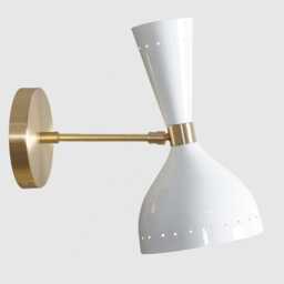 Mid Century Style Brass Wall Lamp Handmade Double Light Articulated Sconce - thumbnail 2