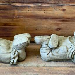 Stone Garden Pair Of Laying Boy & Girl Statue Ornaments - thumbnail 4