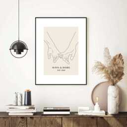 Couples Gift New Home Wedding Personalised Poster Print Beige Wall Art Decor Theme Neutral Hallway Entrance Bedroom - thumbnail 2