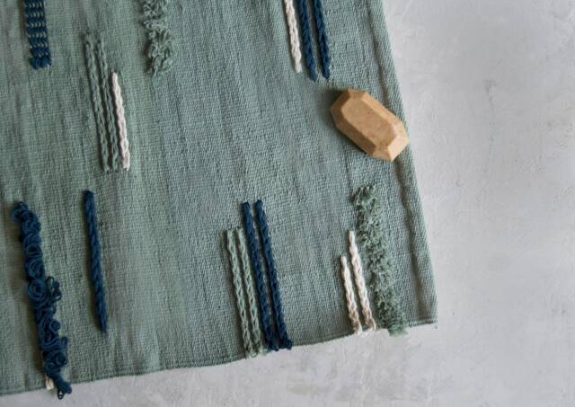 Bathmat Bath Mat Flatwoven Rug - Cotton Runner Set 26x20 Bathroom Decor Trendy Lime Cream Mint Green Kitchen For Floor & Bathtub - image 1