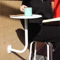 Wall Mounted Cafe Table Powder-Coated Aluminum & Steel - Space Saving Design - thumbnail 1