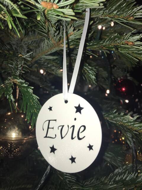Custom Tree Decor, Personalised Christmas Decoration, Baubles, Family Name Tree, 3D Stocking Filler, Festive Decor - image 1