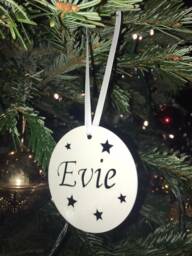 Custom Tree Decor, Personalised Christmas Decoration, Baubles, Family Name Tree, 3D Stocking Filler, Festive Decor - thumbnail 1