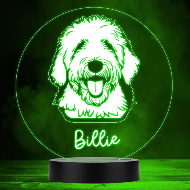 Old English Sheepdog Dog Pet Multicolour Personalised Gift Led Lamp Night Light - Bedroom - image 1
